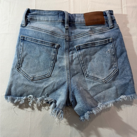 HIDDEN Distressed Denim Shorts XS Light Wash Cut Off High Waist Boho - Picture 2 of 7